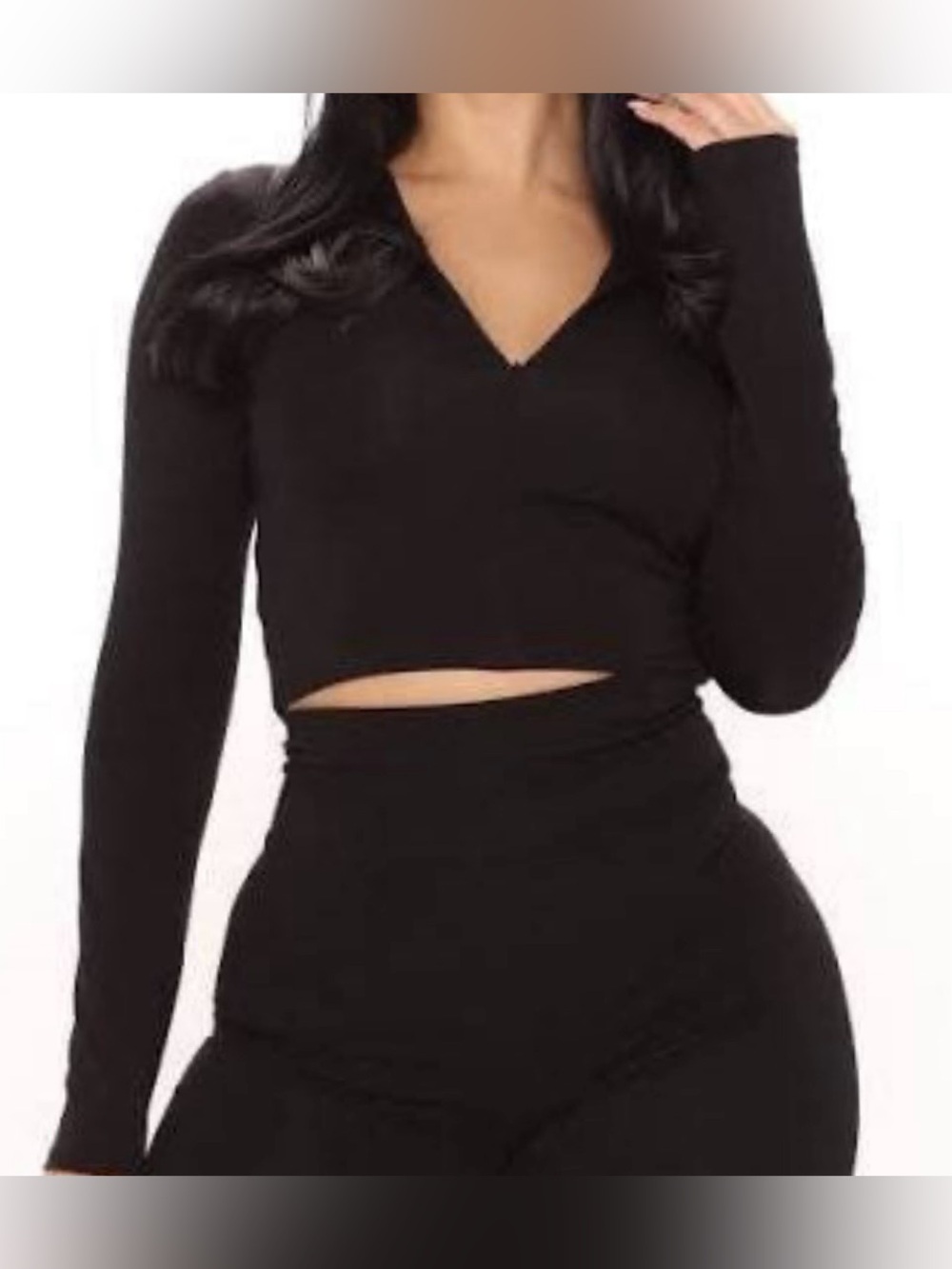 Fashion Nova Black A True Babe Crop Top - Medium